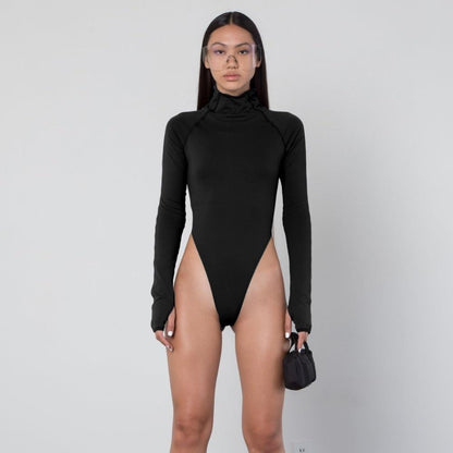 Long Sleeve High Neck Sexy Bodysuit