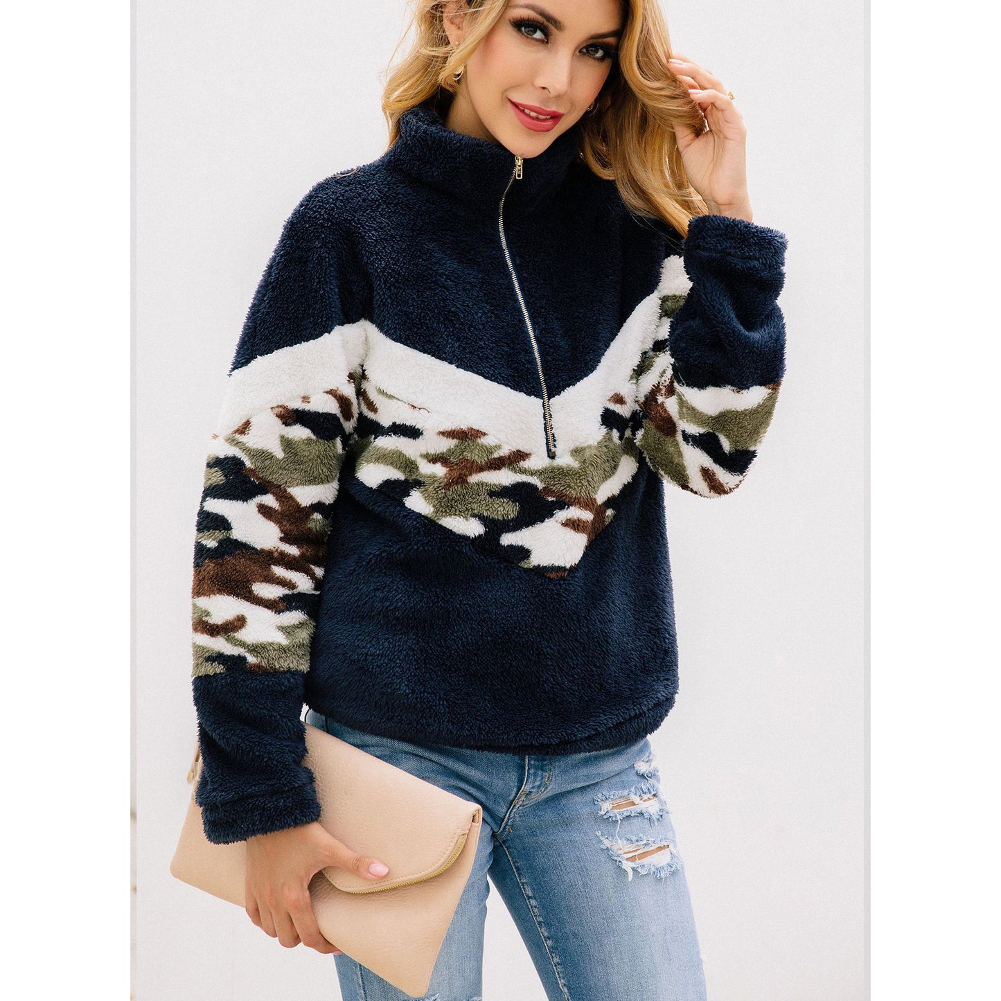 Patchwork Camouflage Printed Autumn Sweatshirts