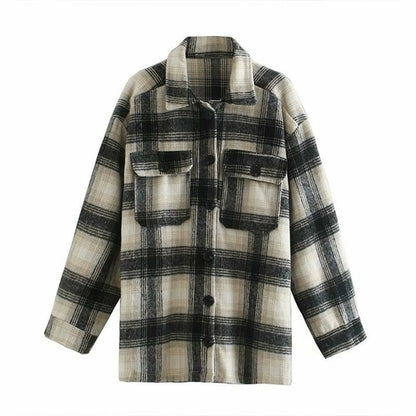 Long Plaid Jacket 